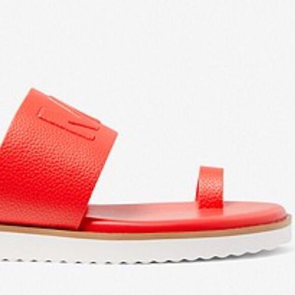 Michael Kors Embossed Faux Leather Slide Sandals‎ - Picture 4 of 7